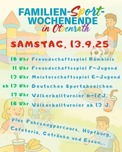 Familiensportwochenende steht vor der Tür – Spiel, Spaß und Bewegung für alle!